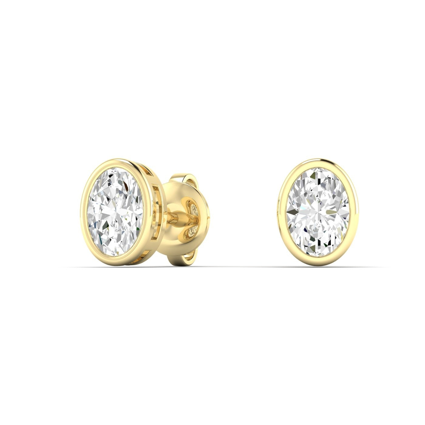 0.5ct Oval bezel studs