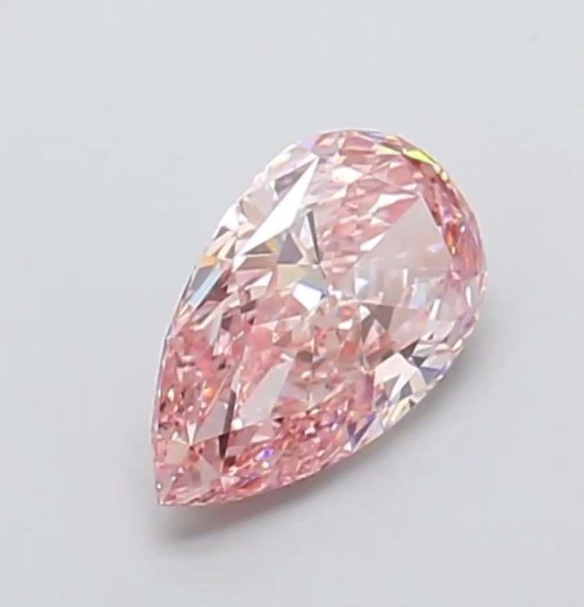 2.05ct Fancy intense pink Pear VS2